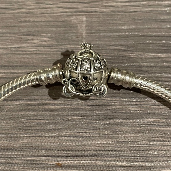 Pandora Style Sterling Silver Cinderella’s Carriage Charm Bracelet 7.5” - Picture 1 of 4